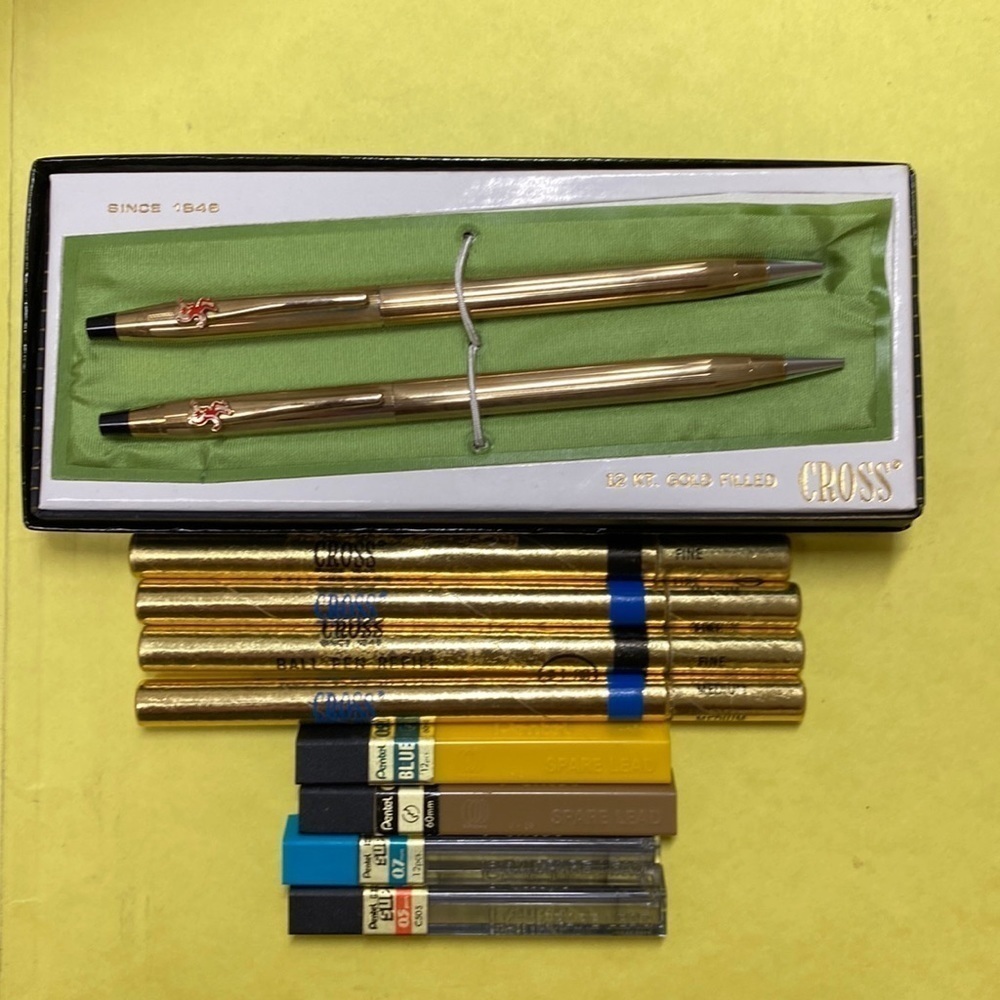 Vintage Cross Pen & Pencil Set 12k Gold Filled